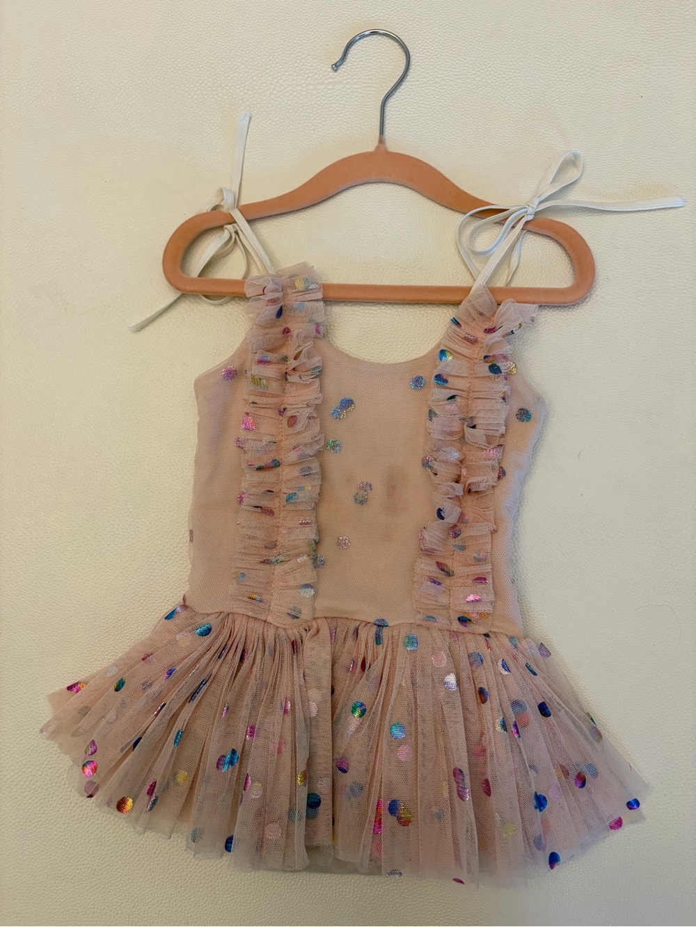 Annie Casale light pink/nude confetti Leotard, 18mo